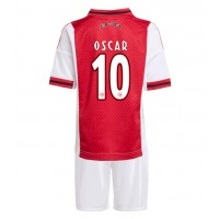 Stroje piłkarskie Ajax Oscar Gloukh #10 Koszulka Podstawowej dla dzieci 2025-26 Krótki Rękaw (+ szorty)